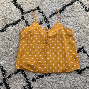 Abound Yellow Polka Dot Linen Tank Top